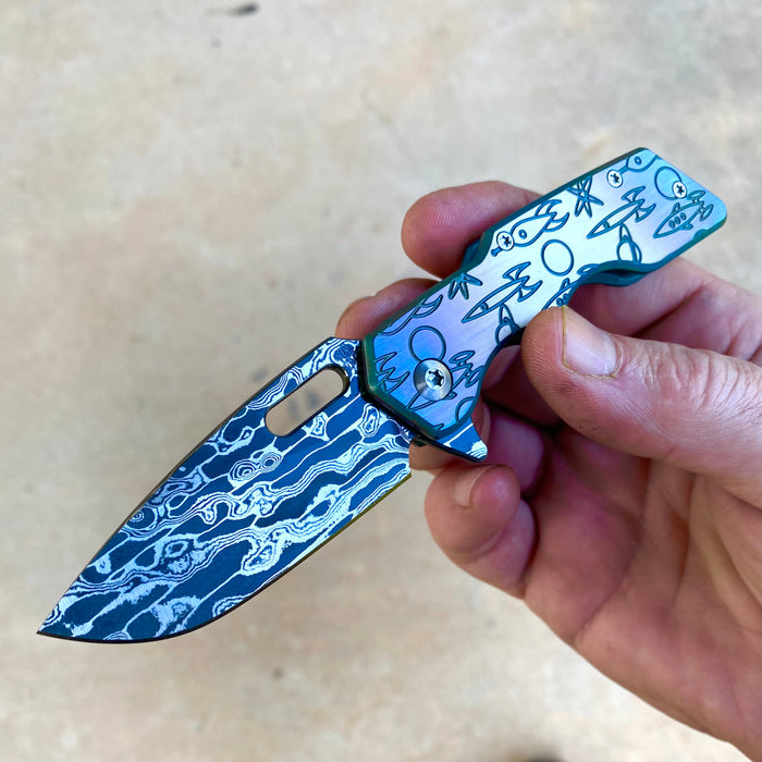 Mark 1 SMALL - "Atomic Age" With Damascus Blade