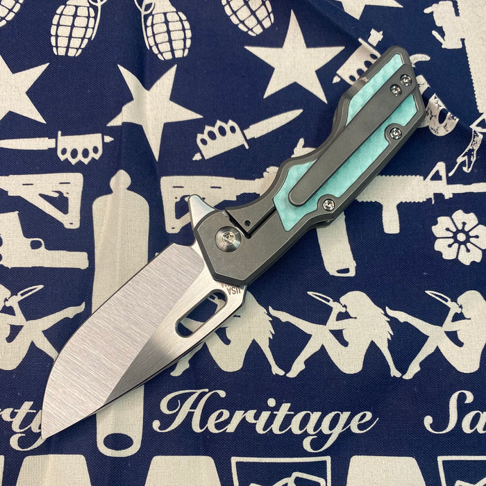 Mark 1 SMALL - Tiffany Blue Double Divot Inlay