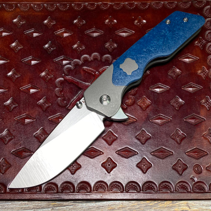 Mark 3 Medium - Vintage Blue Glass Inlay - Integral Shield/Bolster