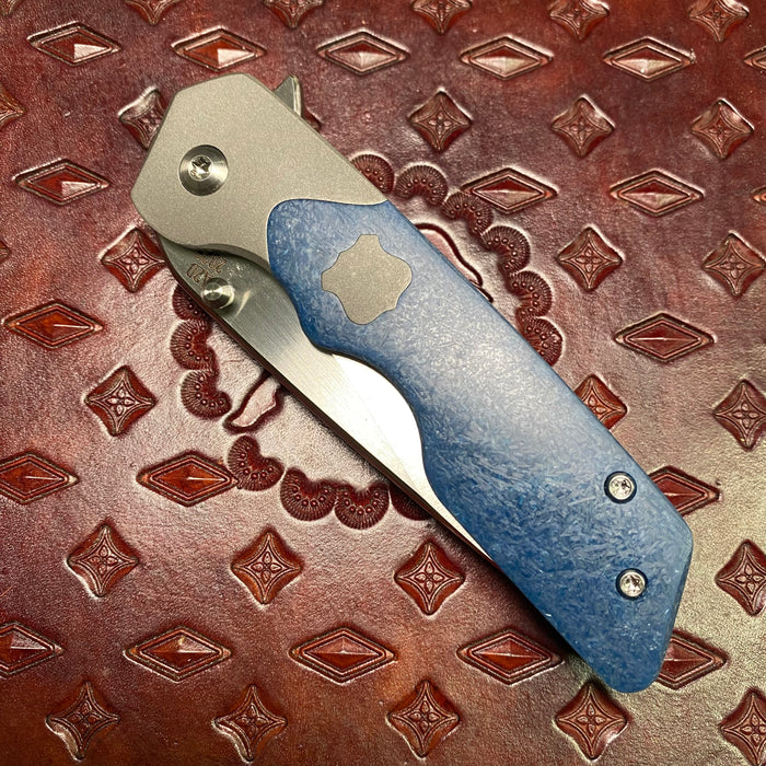 Mark 3 Medium - Vintage Blue Glass Inlay - Integral Shield/Bolster