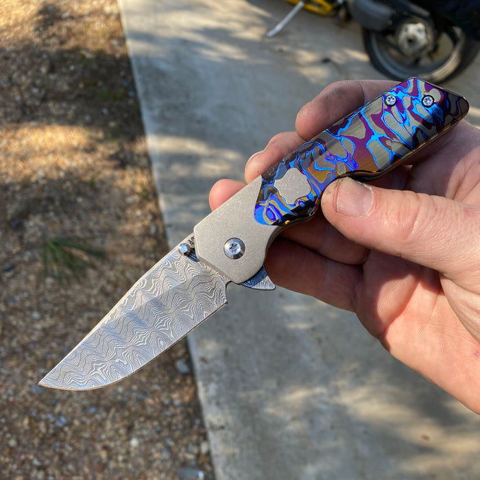 Mark 3 Medium - KenobiTi Scale - Stainless Damascus Blade/Clip