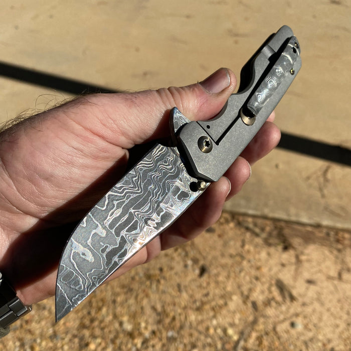 Mark 3 Medium - Damascus Keyhole Scale - Stainless Damascus Blade/Clip