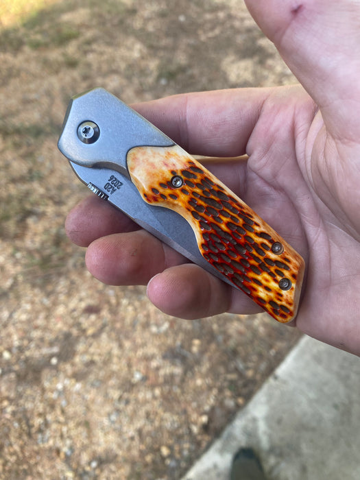 GEN4 Mark 3 Medium - Bolster Lock - Jigged Bone Scales - Brightwash Ti