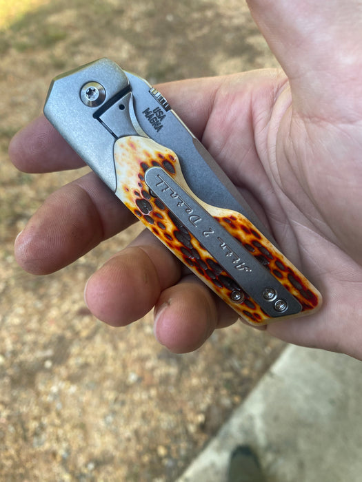 GEN4 Mark 3 Medium - Bolster Lock - Jigged Bone Scales - Brightwash Ti