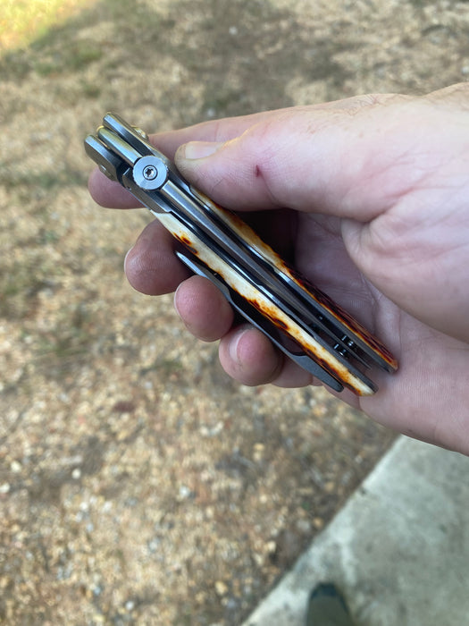 GEN4 Mark 3 Medium - Bolster Lock - Jigged Bone Scales - Brightwash Ti