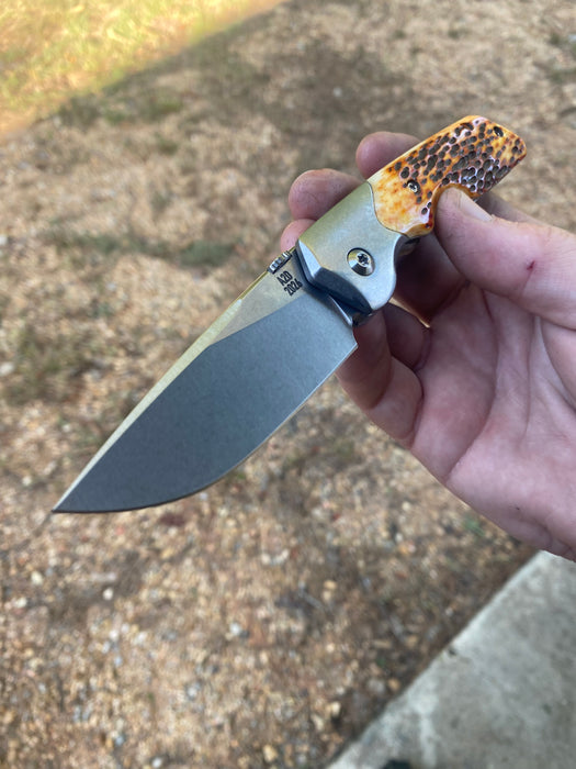 GEN4 Mark 3 Medium - Bolster Lock - Jigged Bone Scales - Brightwash Ti
