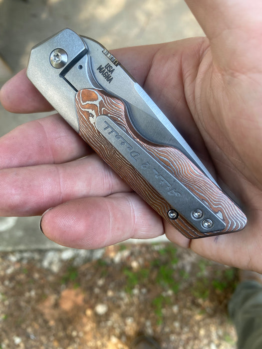 GEN4 Mark 3 Medium - Bolster Lock - Copper/Zirc Damascus Scales
