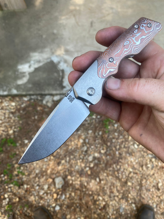 GEN4 Mark 3 Medium - Bolster Lock - Copper/Zirc Damascus Scales