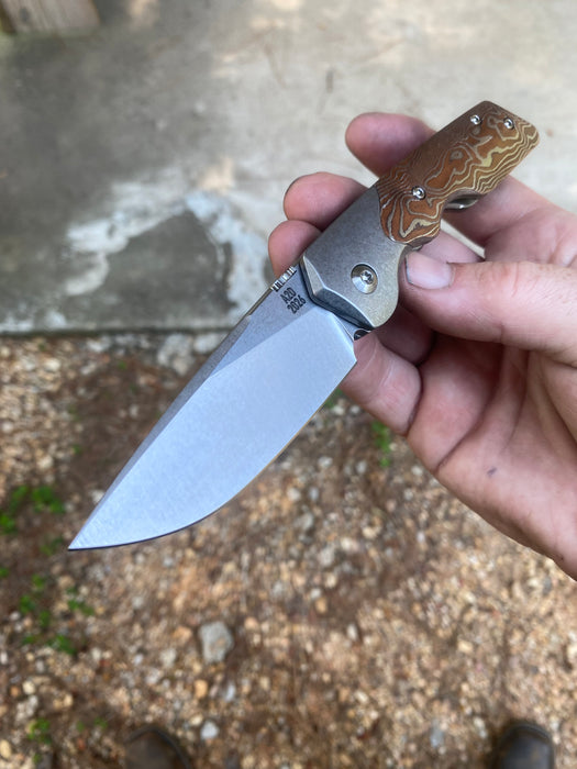 GEN4 Mark 3 Medium - Bolster Lock - Copper/Zirc Damascus Scales