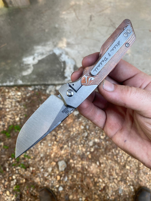GEN4 Mark 3 Medium - Bolster Lock - Copper/Zirc Damascus Scales