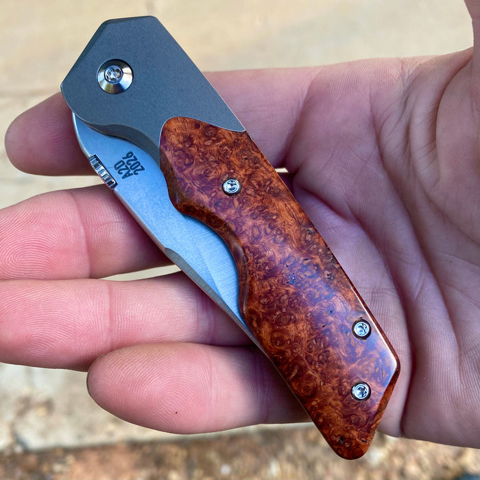GEN4 Mark 3 Medium - Bolster Lock - Polished Redwood Burl Scales