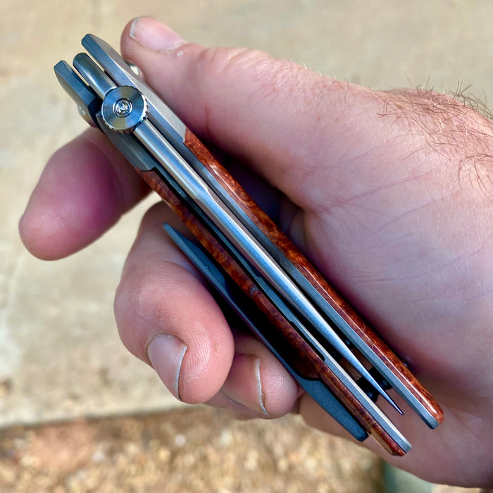 GEN4 Mark 3 Medium - Bolster Lock - Polished Redwood Burl Scales
