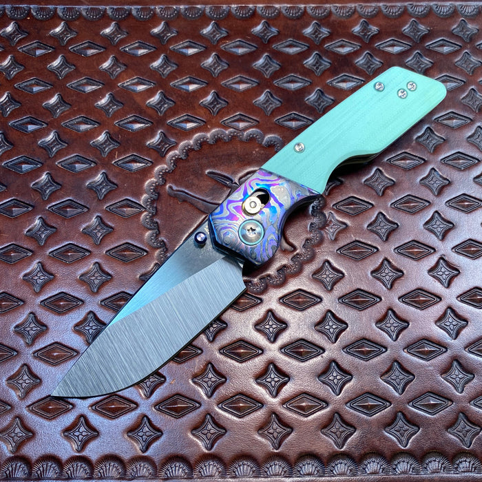 Mark 3 Medium Bolstered Barlock - ZircuTi / Tiffany Blue G10