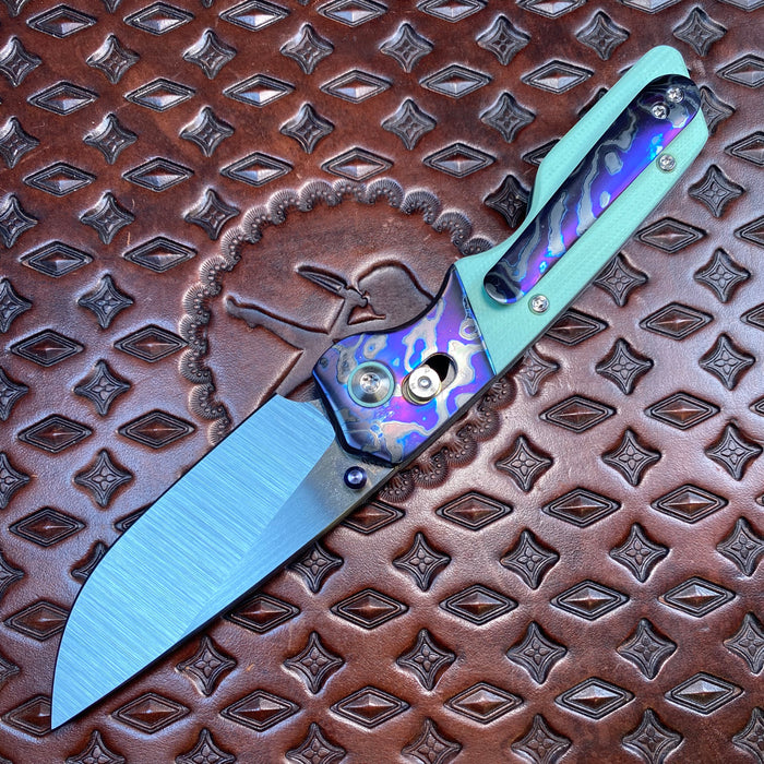 Mark 3 Medium Bolstered Barlock - ZircuTi / Tiffany Blue G10