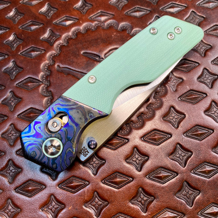 Mark 3 Medium Bolstered Barlock - ZircuTi / Tiffany Blue G10