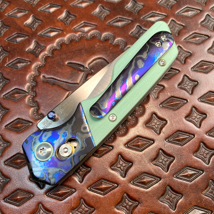 Mark 3 Medium Bolstered Barlock - ZircuTi / Tiffany Blue G10